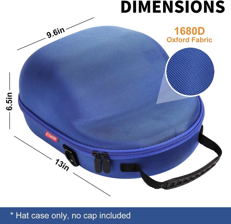 Livelab Hat Case, Hard Hat Case for Baseball Caps, Hat Storage with Carrying Handle & Shoulder Strap, Hat Organizer Protects Up to 6 Hats, Perfect for Travel & Home Storage - Blue - Image 4